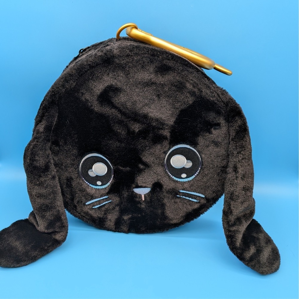 Na!Na!Na! Surprise Black Bunny Hat / Sleepover Box 15" Faux Fur Case